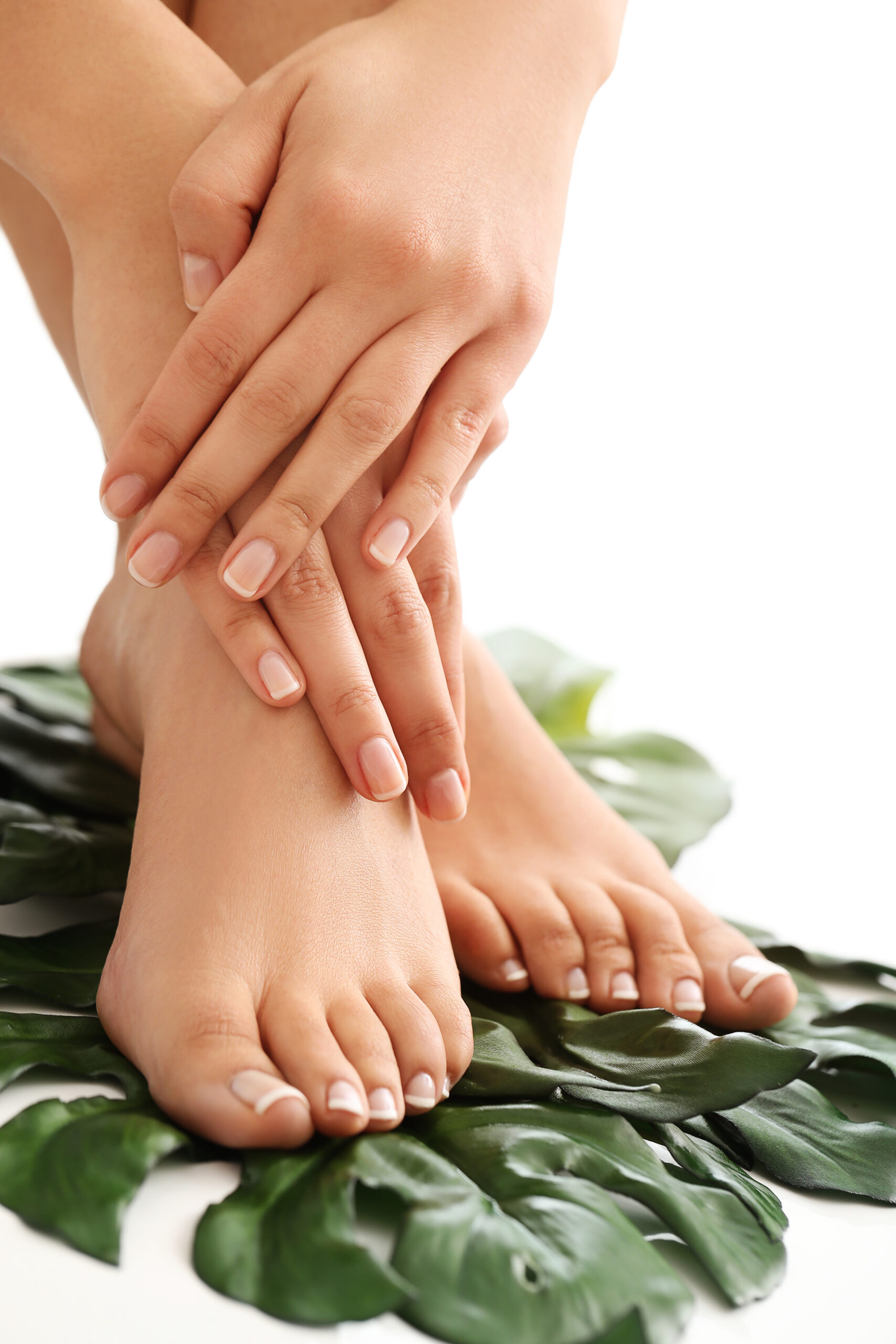 Skin care. Feet in close-up